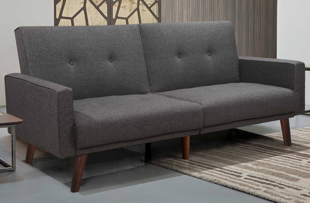 Camila Gray Linen Fabric Split-Back Sofa Bed