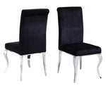 Tristian 2 Black Velvet/Metal Side Chairs
