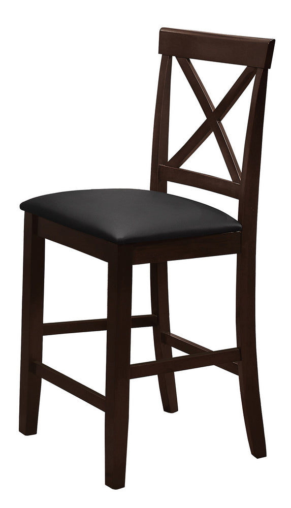 Agnetha 2 Espresso Wood Counter Height Chairs