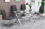 Timber 5-Pc Grey Faux Leather Dining Set