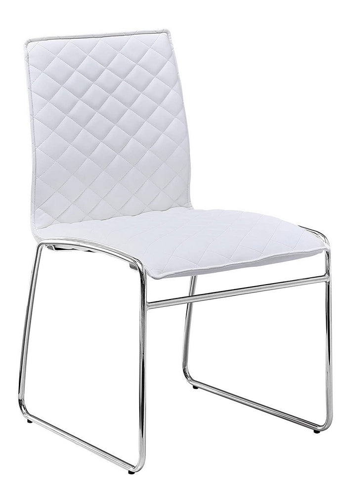 Tarina 2 White Fabric/Metal Side Chairs