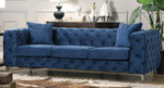 Felicity Blue Velvet Button Tufted Sofa