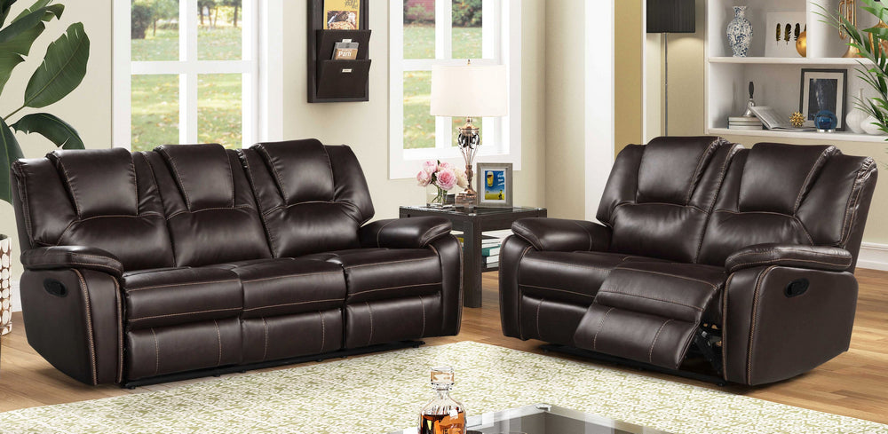 Devorah 2Pc Dark Brown Manual Recliner Sofa Set