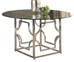 Kina Clear Glass/Silver Metal 54" Dining Table