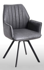 Vilma 2 Grey Fabric/Metal Arm Chairs