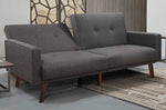 Camila Gray Linen Fabric Split-Back Sofa Bed