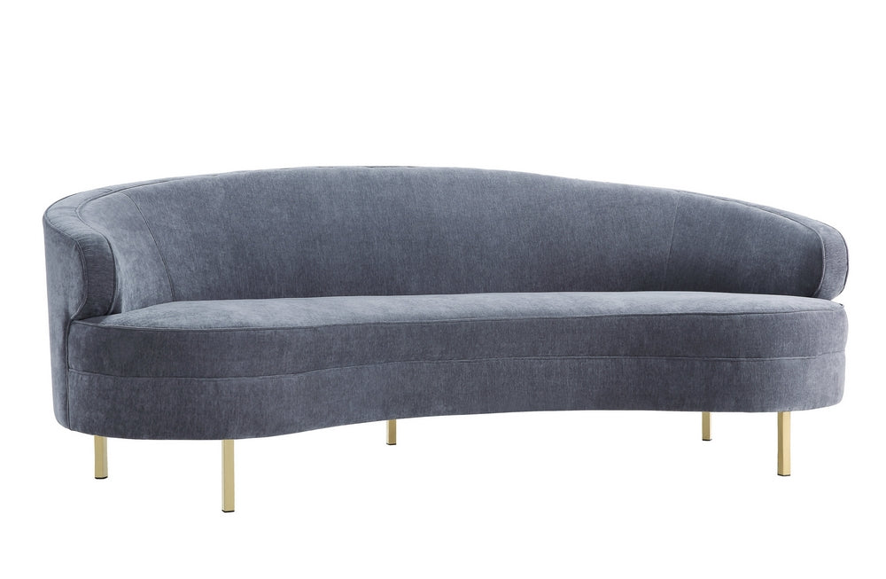 Baila Contemporary Grey Velvet Sofa (Oversized)