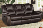 Devorah 3Pc Dark Brown Manual Recliner Sofa Set