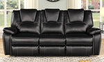 Devorah Black Leatherette Manual Recliner Sofa