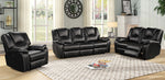 Devorah Black Leatherette Power Recliner Sofa