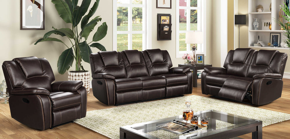 Devorah Dark Brown Manual Recliner Sofa