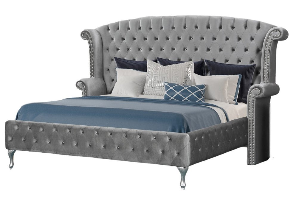 Emma 5-Pc Grey King Bedroom Set (Oversized)