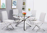 Siana Clear Glass/Chrome Metal Dining Table