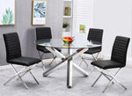 Siana Clear Glass/Chrome Metal Dining Table