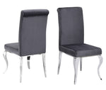 Tristian 5-Pc Grey Velvet/Metal Dining Set