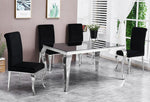 Tristian Smoked Glass/Metal Dining Table