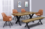 Vilma 2 Brown Fabric/Metal Arm Chairs