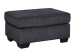 Altari Slate Chenille Ottoman