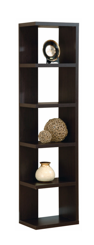 Fabiola Red Cocoa Wood Corner Display Cabinet