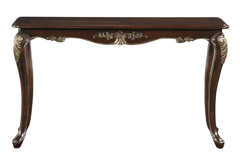 Croydon Cherry with Gold Tipping Wood Sofa Table