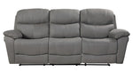 Longvale Gray Polished Microfiber Manual Recliner Sofa