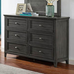 Brogan Gray Wood 6-Drawer Dresser