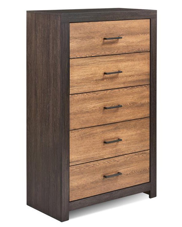 Dewcrest Licorice/Caramel Wood 2-Drawer Chest