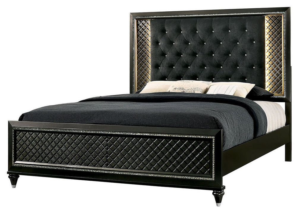 Demetria Metallic Gray Wood King Bed