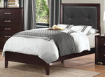 Edina Espresso/Black Wood/Vinyl Twin Panel Bed