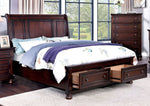 Wells Dark Cherry Wood Cal King Bed w/Storage