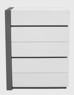 Seville White Wood 5-Drawer Chest