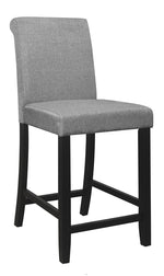 Adina 2 Black Wood/Gray Fabric Counter Height Chairs