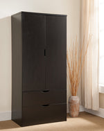 Elisabetta Red Cocoa Wood 2-Drawer Wardrobe