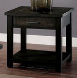 Rhymney Dark Oak Wood End Table w/Bottom Shelf