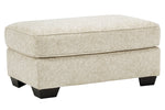 Haisley Ivory Fabric Ottoman