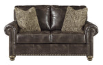 Nicorvo Coffee Faux Leather Loveseat