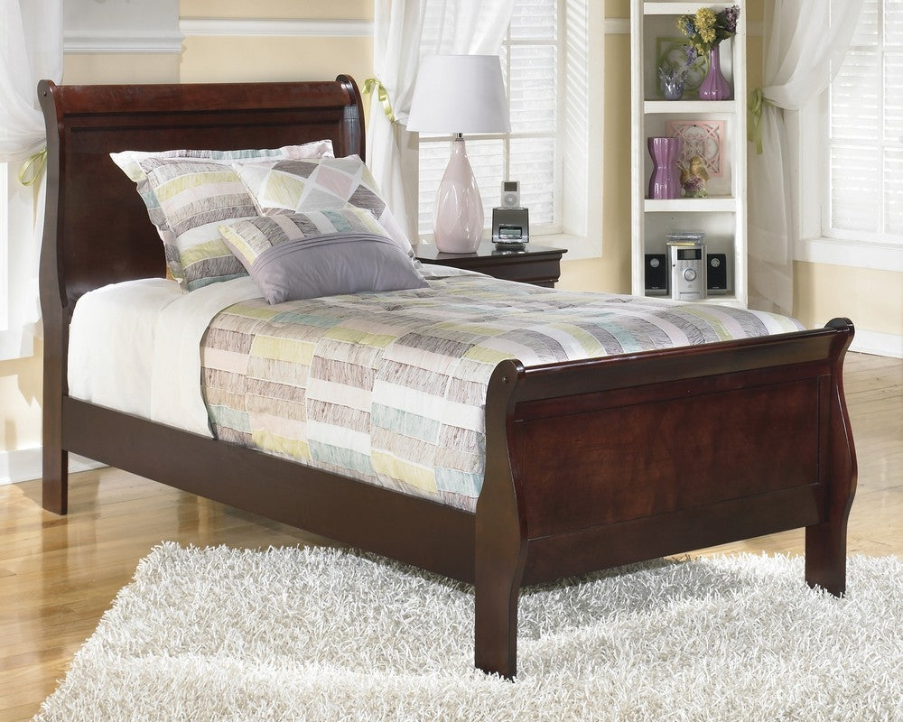 Alisdair Dark Brown Wood Twin Sleigh Bed