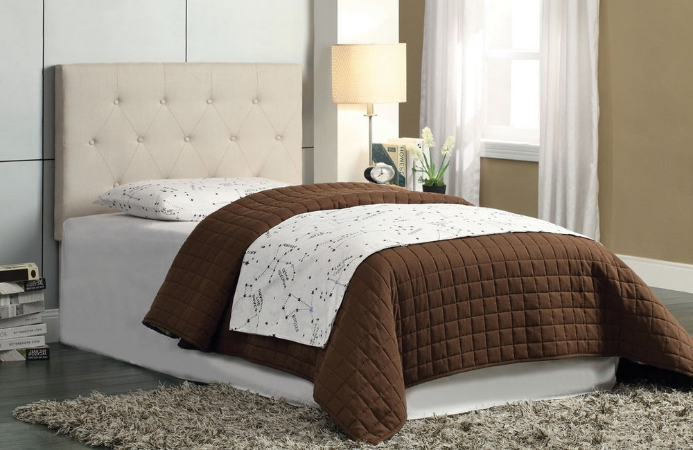 Leeroy Ivory Fabric Twin Bed