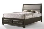 Soteris Light Gray/Antique Gray Wood Queen Sleigh Bed