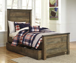 Trinell Brown Wood Twin Storage Bed