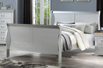 Louis Philippe III Platinum Wood King Sleigh Bed