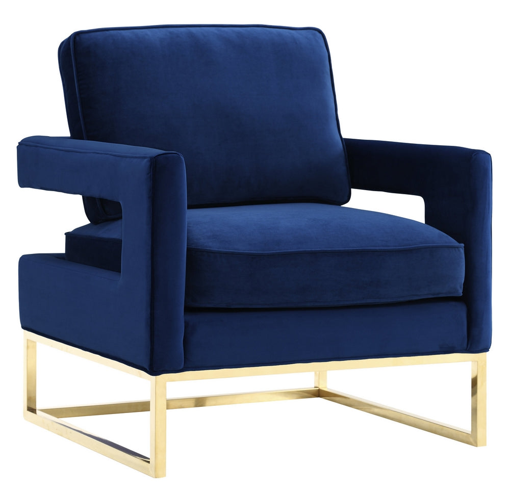 Avery Navy Velvet Accent Chair