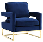 Avery Navy Velvet Accent Chair