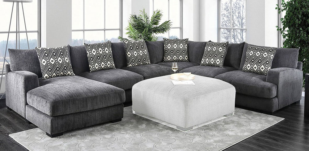 Kaylee 5-Pc Gray Fabric LAF Sectional Sofa