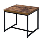 Bob Weathered Oak Finish Wood/Black Metal End Table