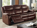 Jeanna Brown Leatherette Manual Recliner Sofa