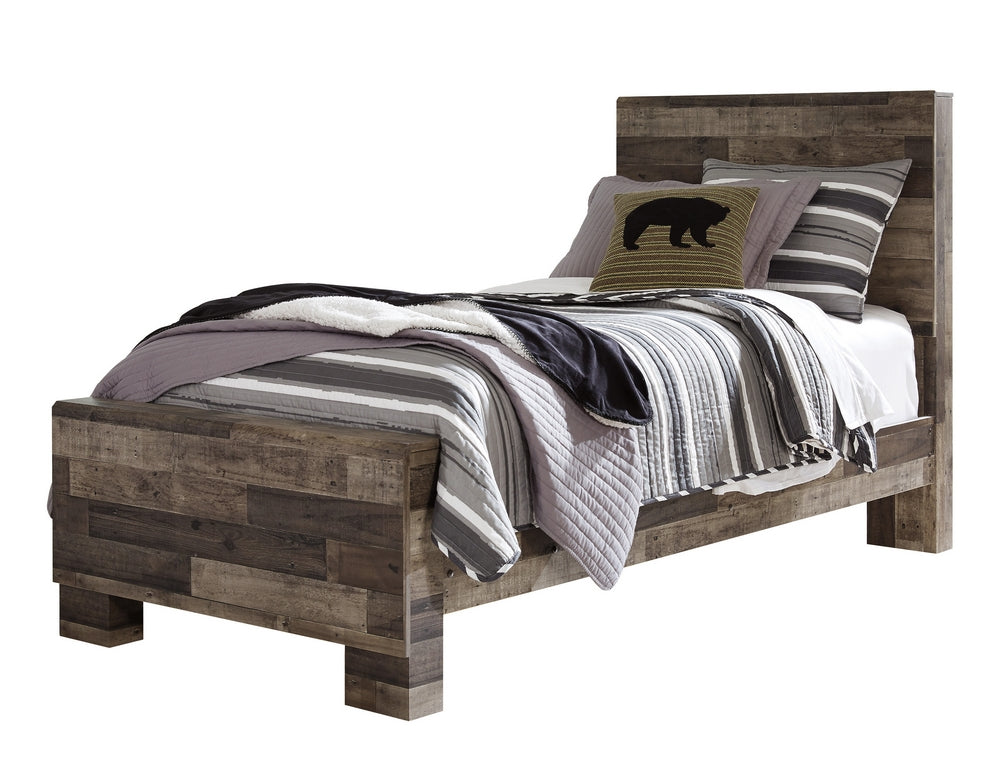 Derekson Multi Gray Wood Twin Panel Bed