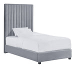 Arabelle Grey Velvet Twin Platform Bed