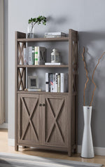 Micaela Dark Taupe Wood Bookcase