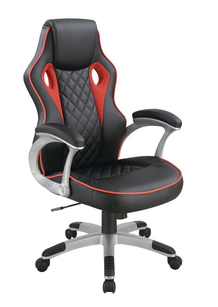 Nidia Black & Red Leatherette Office Chair